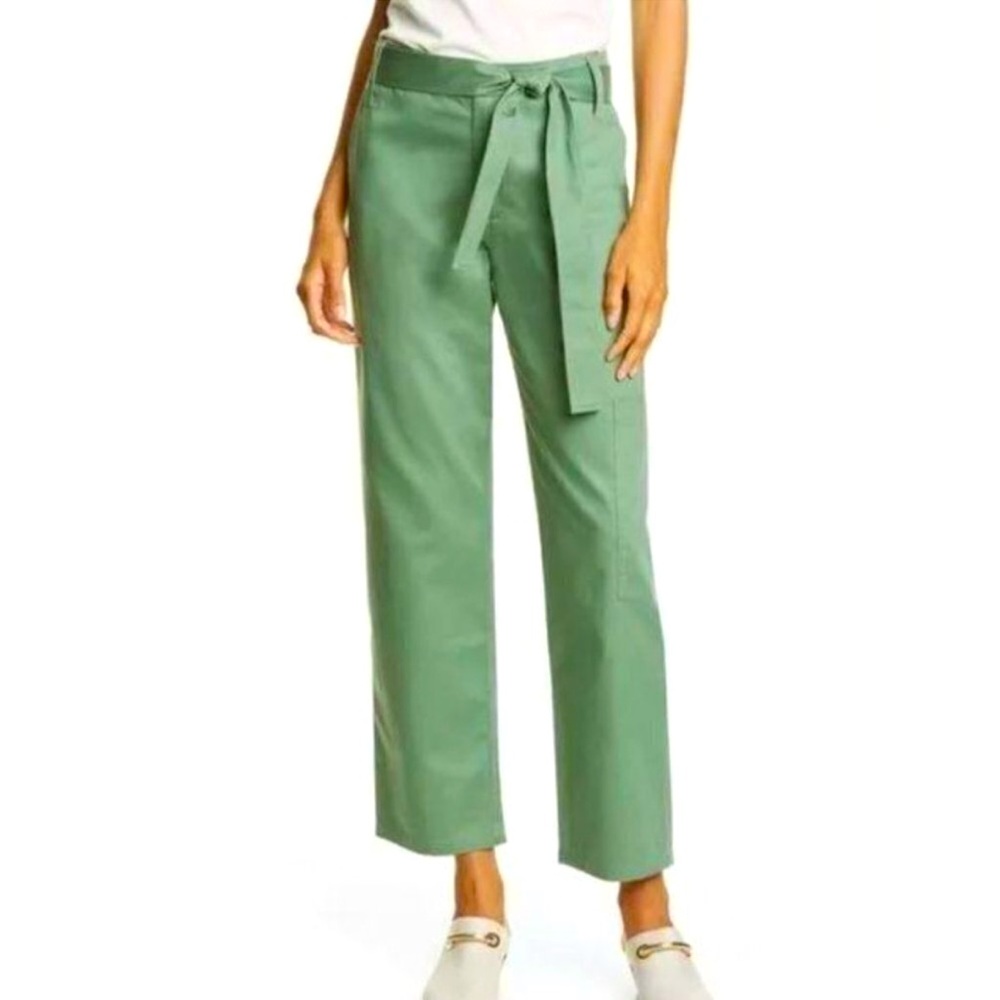 NWT Tibi Slouch Front Tie Green Cargo Pants 8